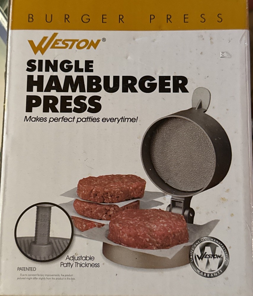 Weston Single Burger Press Brand New In Box!