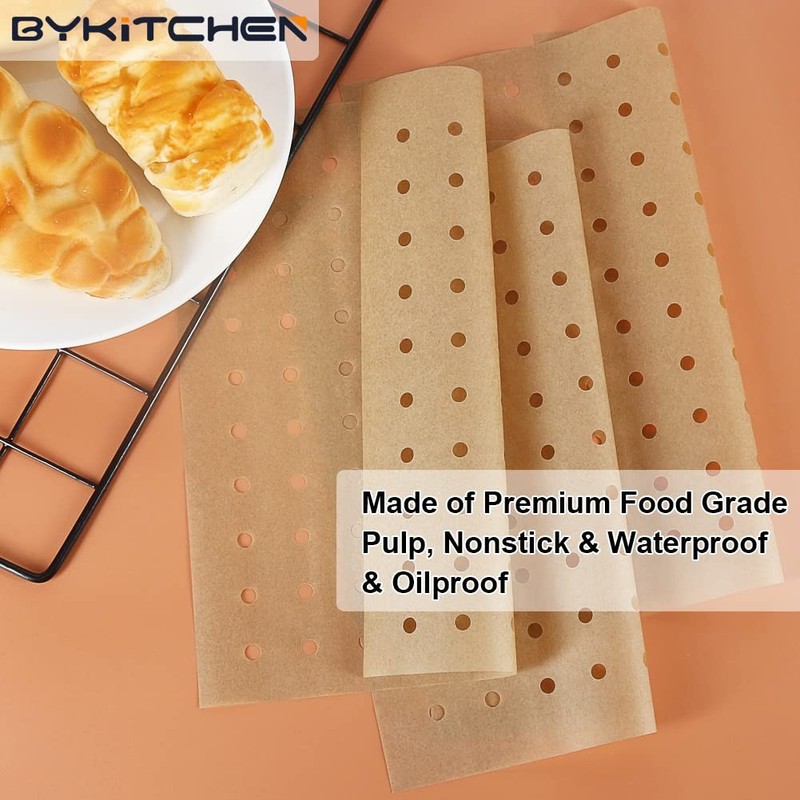 BYKITCHEN Air Fryer Oven Liner, 9x11 Inch, Unbleached 9x11inch, Brown gallery