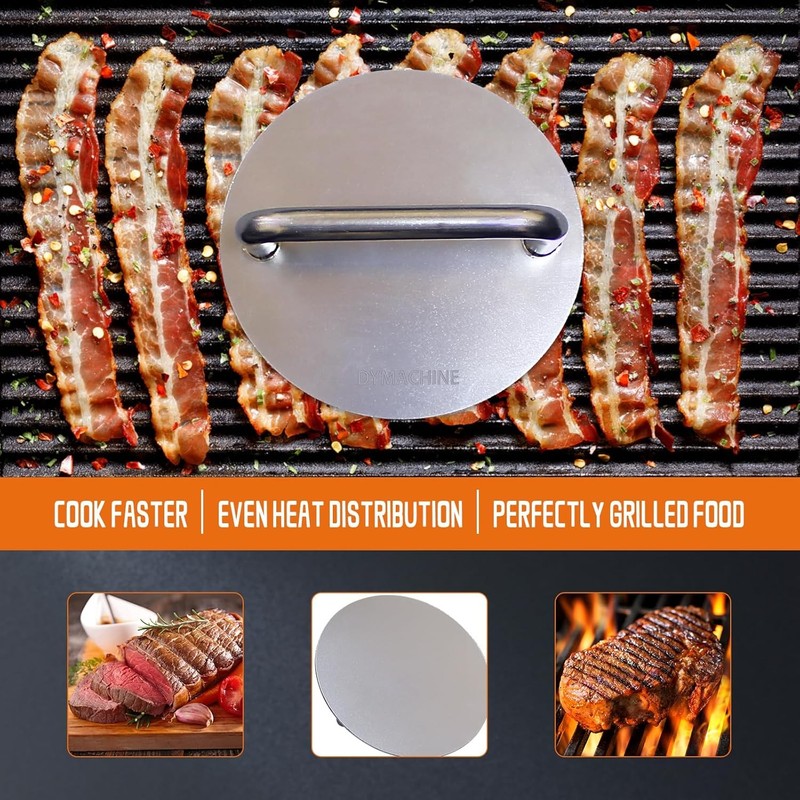 Smash Burger Press,7 Inch Stainless Steel Hamburger Press,2.5mm Thick Heavy gallery