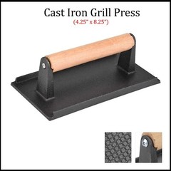 Cast Iron Steak Press Bacon Weight BBQ Hamburger Grills Meat Presser Skillet