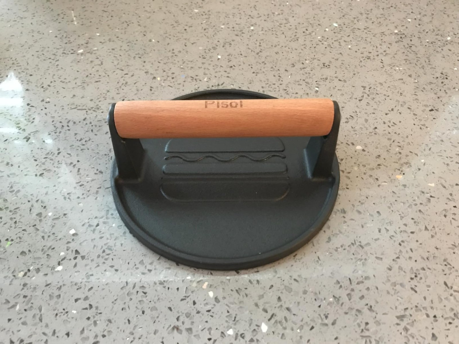 Smash Burger Press Pre-Seasoned Cast Iron Hamburger Smasher 2Lb Heavy-Duty Grill gallery