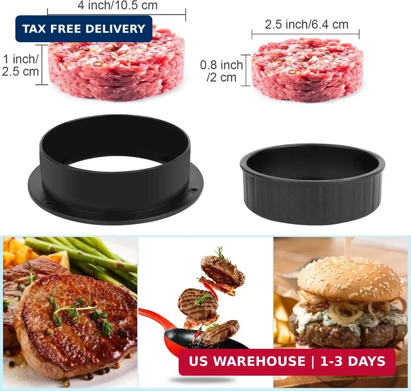 3 in 1 Stuffed Burger Press Patty Maker Rings Molds Kit, Non Stick Stuffer Hambu gallery