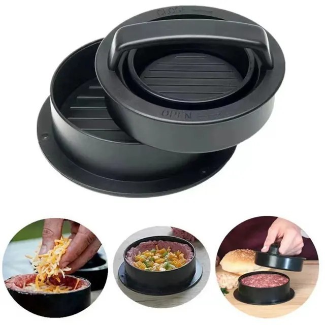 Non Stick Stuffed Burger Press 3 IN 1 Hamburger Patty Molds Maker BBQ Kitchen gallery