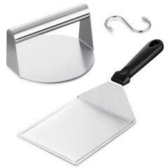 Smashed Burger Kit, Large Burger Spatula, 5½ inch Stainless Steel Burger Pres…