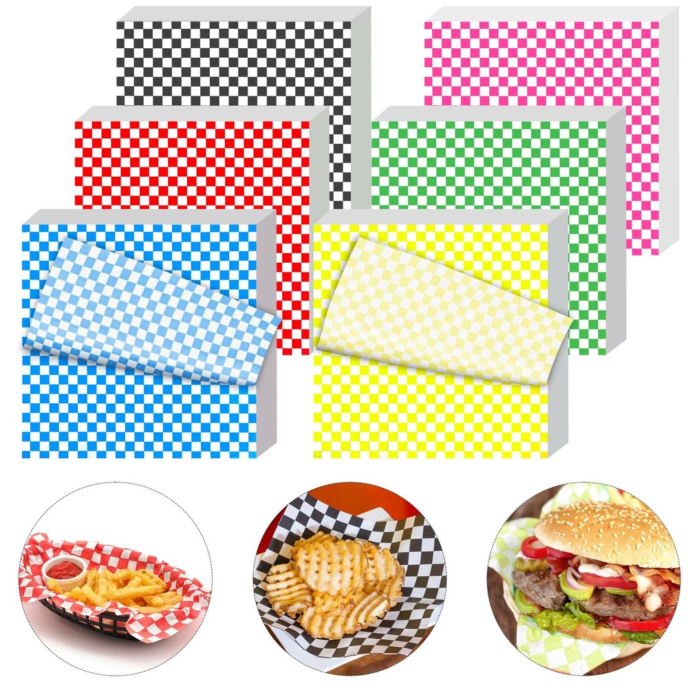 120Pcs Wax Paper Sheets for Food, 12 * 12 inches, Variety Colors -- 6 colors