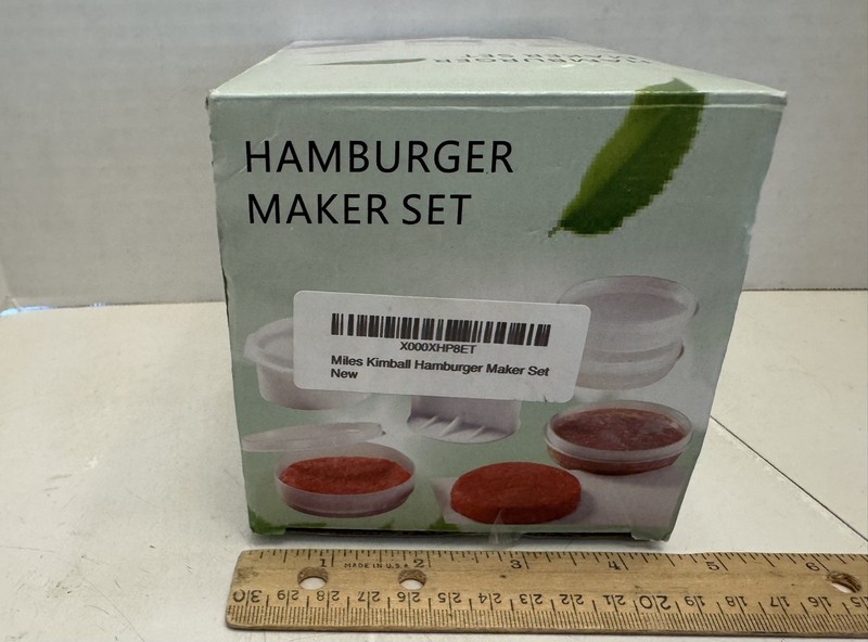 Miles Kimball Hamburger Maker Set Patty Press + 4 Storage Containers + Box gallery