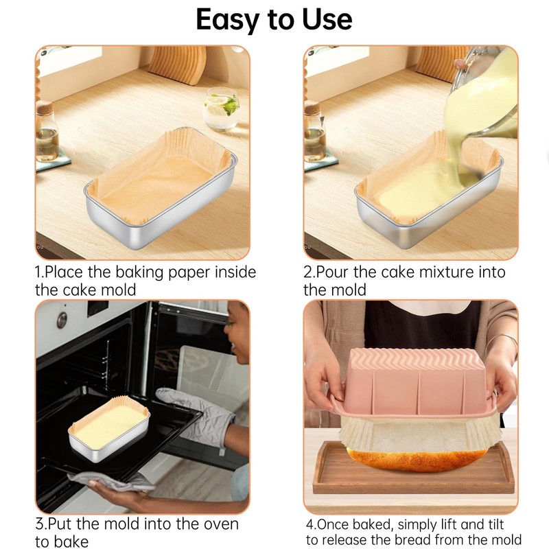 100 Pcs Loaf Pan Liners for Baking Bread 9x5 Inch, 9 × 5 inches, Brown gallery