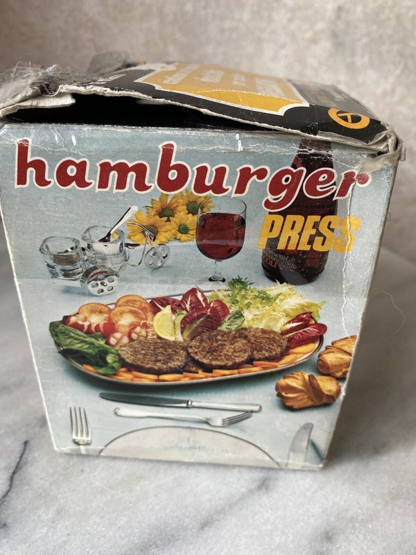Vtg Albertini Hamburger Maker Press, 1960’s Aluminum, Made Italy gallery