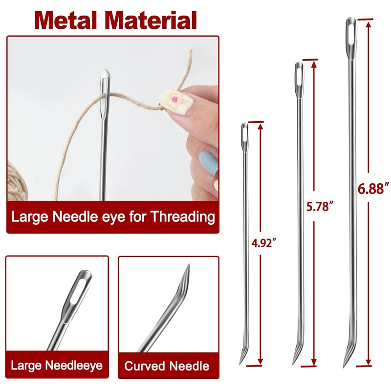 Ofargo Meat Trussing Needles, Roasting Needles for Lacing 0.7, Clear gallery