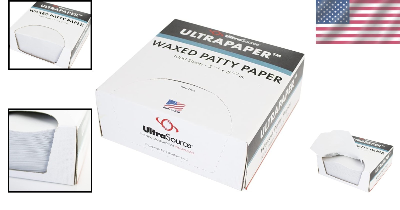 UltraPaper Hamburger Patty Paper 5.5" x 5.5" Pack gallery