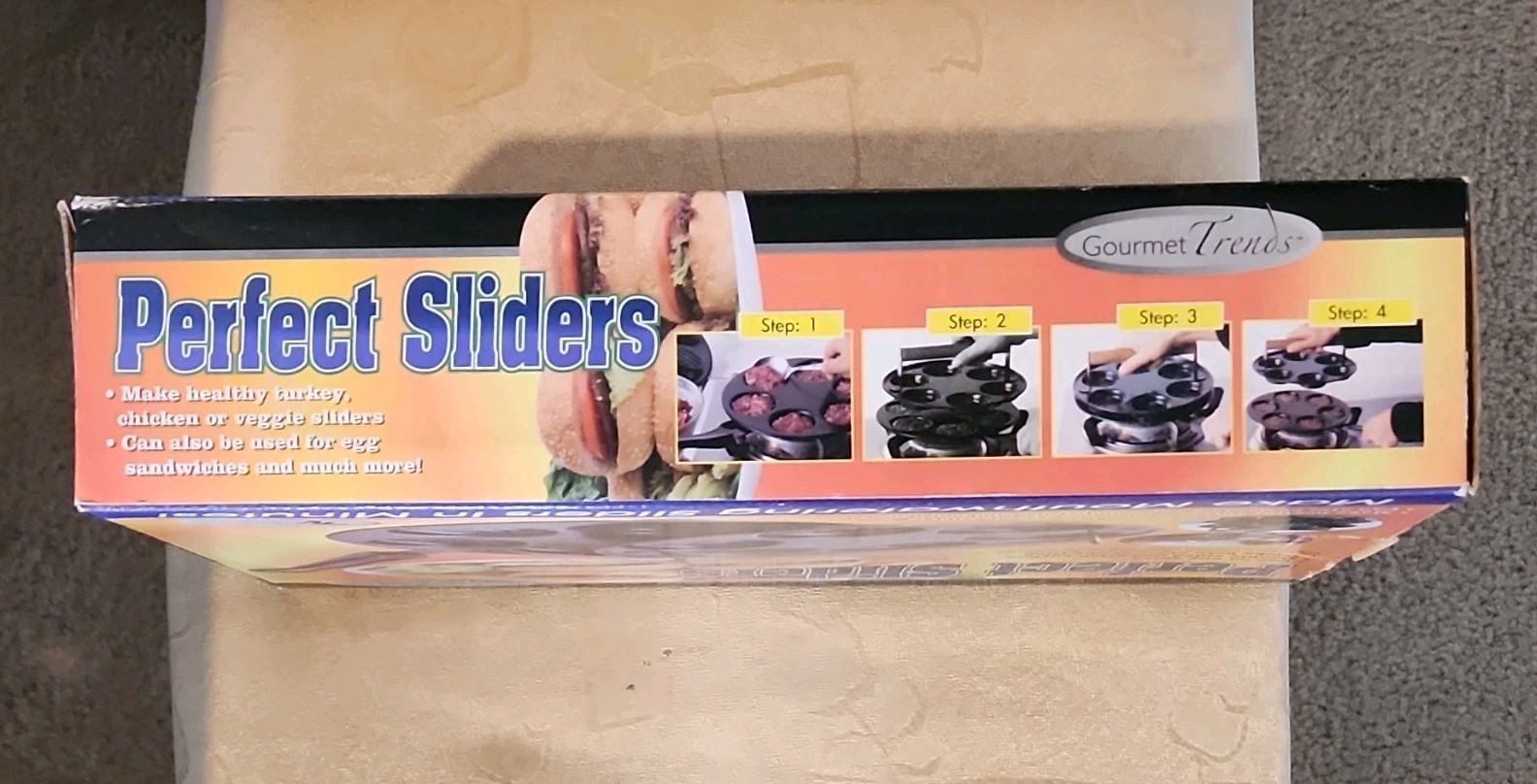 Gourmet Trends Perfect Sliders Mini Burger Press Double Non-Stick 7-Hole Black gallery