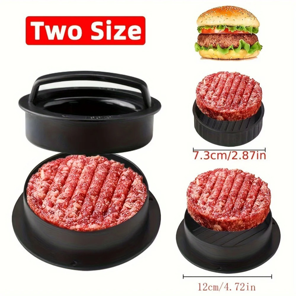 3 IN 1 Non Stick Stuffed Burger Press Hamburger Patty Molds Maker Sliders BBQ US gallery