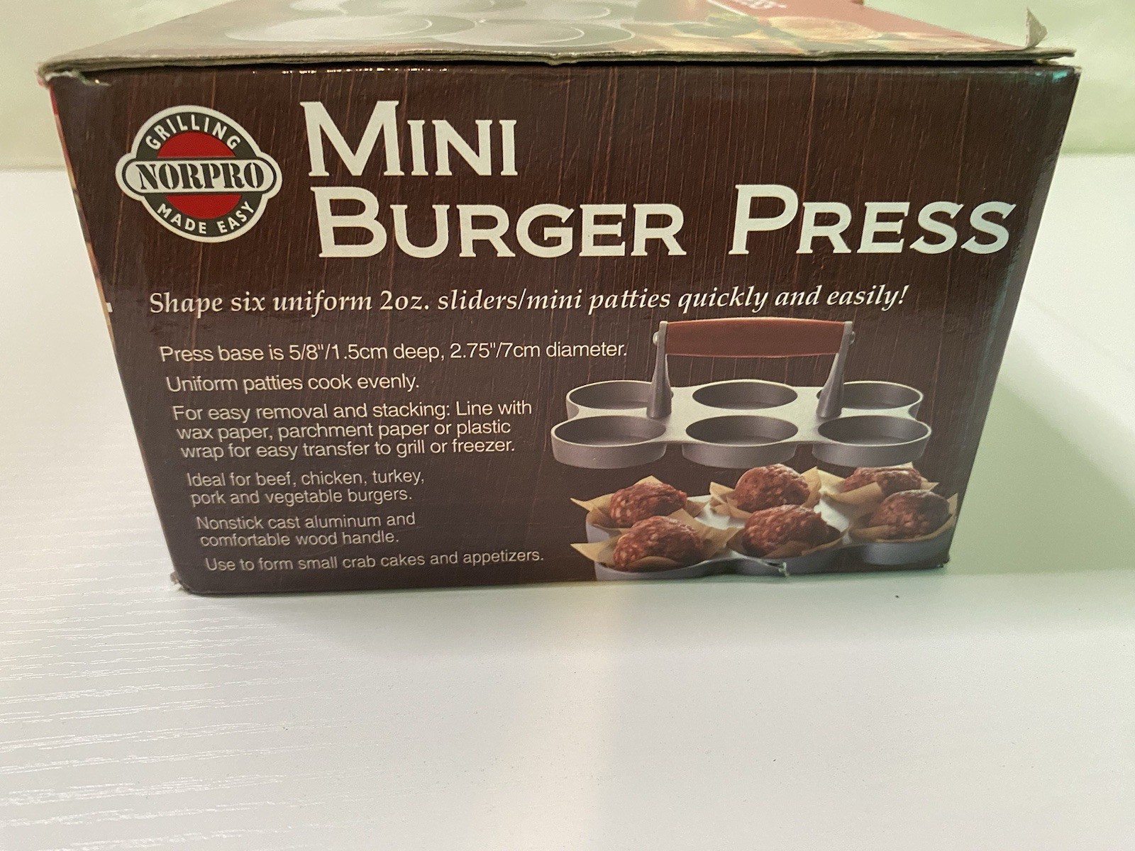 Norpro 6 Cavity Cast Aluminum 2 oz Mini Burger Press gallery