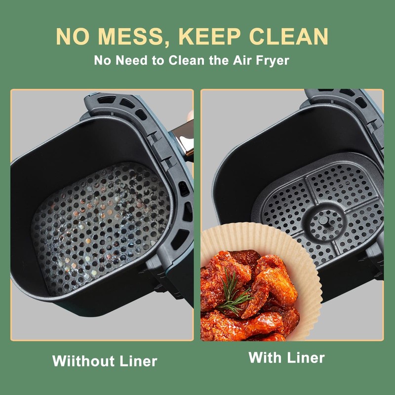 Air Fryer Paper Liner, Unbleached & Biodegradable Material, 6.3 inches, Black gallery