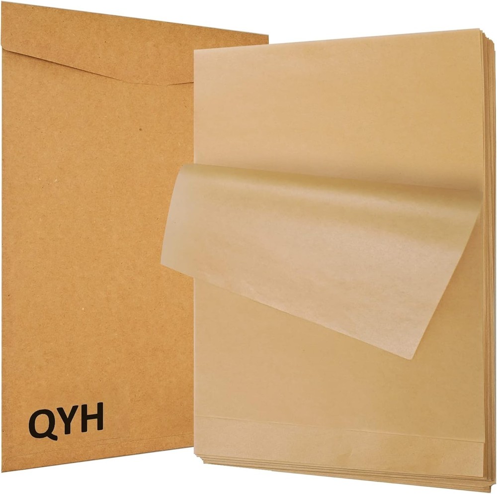 QYH 100 Pcs Parchment Paper Sheets for Baking, 8x12 100 Pack-8x12, Brown