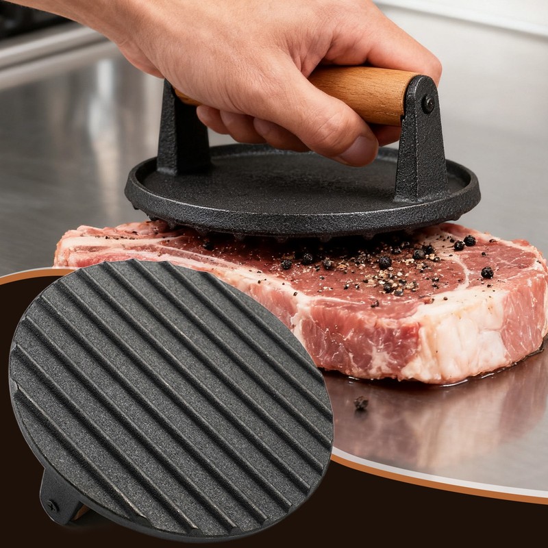 Round Meat Pressing Plate Non-Stick Meat Steak Press Board Food Cooking Tools gallery