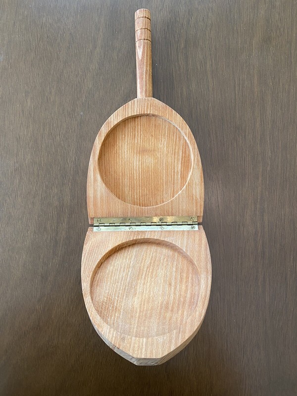 Vintage Wooden Hamburger Patty Press 10 1/2” Inches Handle Graphic Wall Hanging gallery