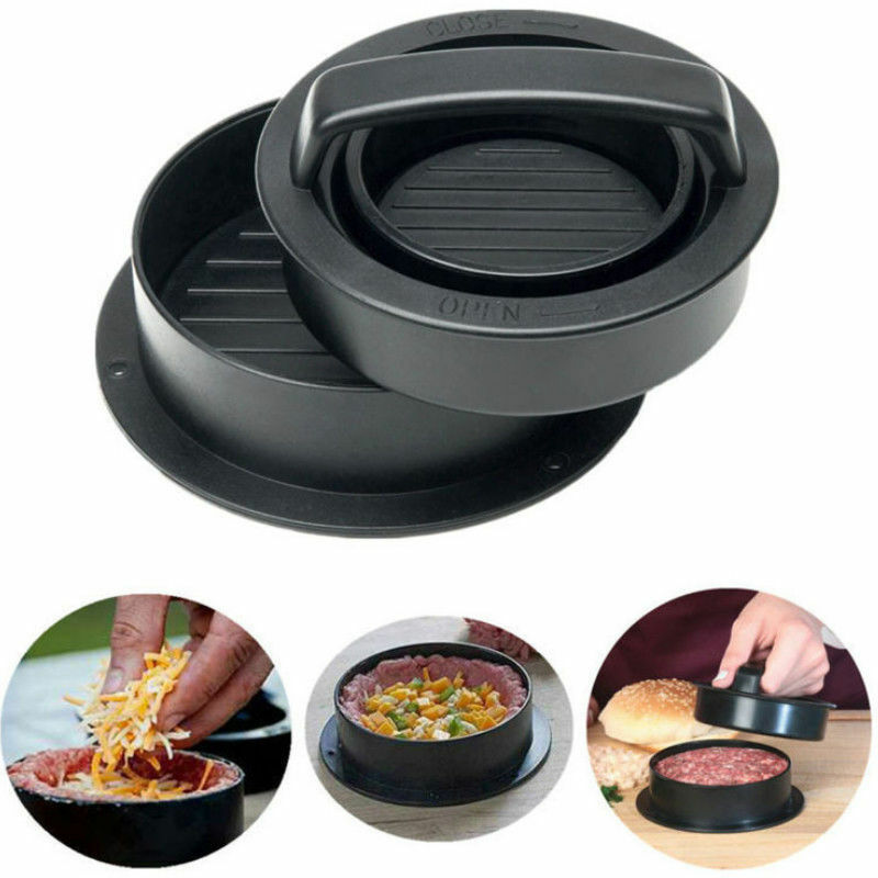 Non Stick Stuffed Burger Press 3 IN 1 Hamburger Patty Molds Maker BBQ Kitchen gallery