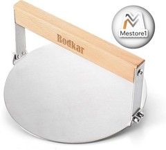 bodkar Smash Burger Press 6 Inch Round Stainless Steel Burger Smasher with Wood