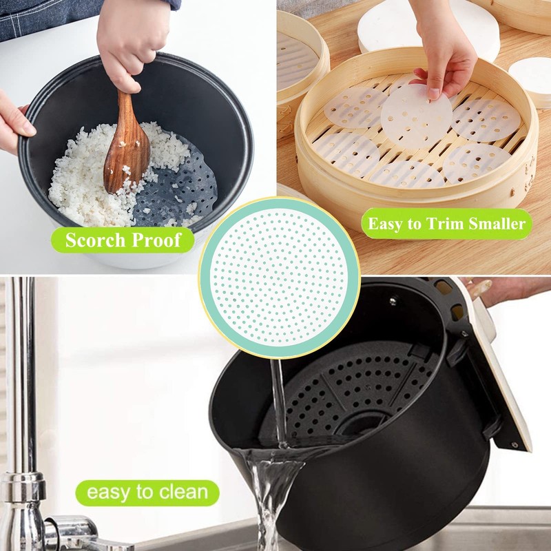 Multipurpose Silicone Liner for Steamer, Air Fryer, Pressure 6 inches, White gallery