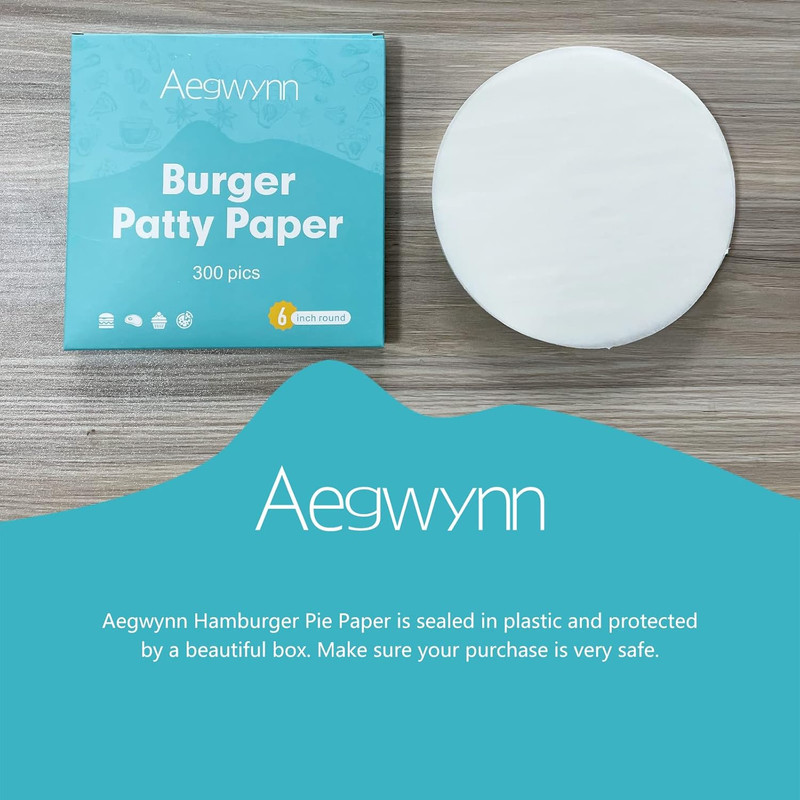 Aegwynn Hamburger Patty Paper Round 6 Inch 300 Pcs, Parchment Burger Papers Non gallery