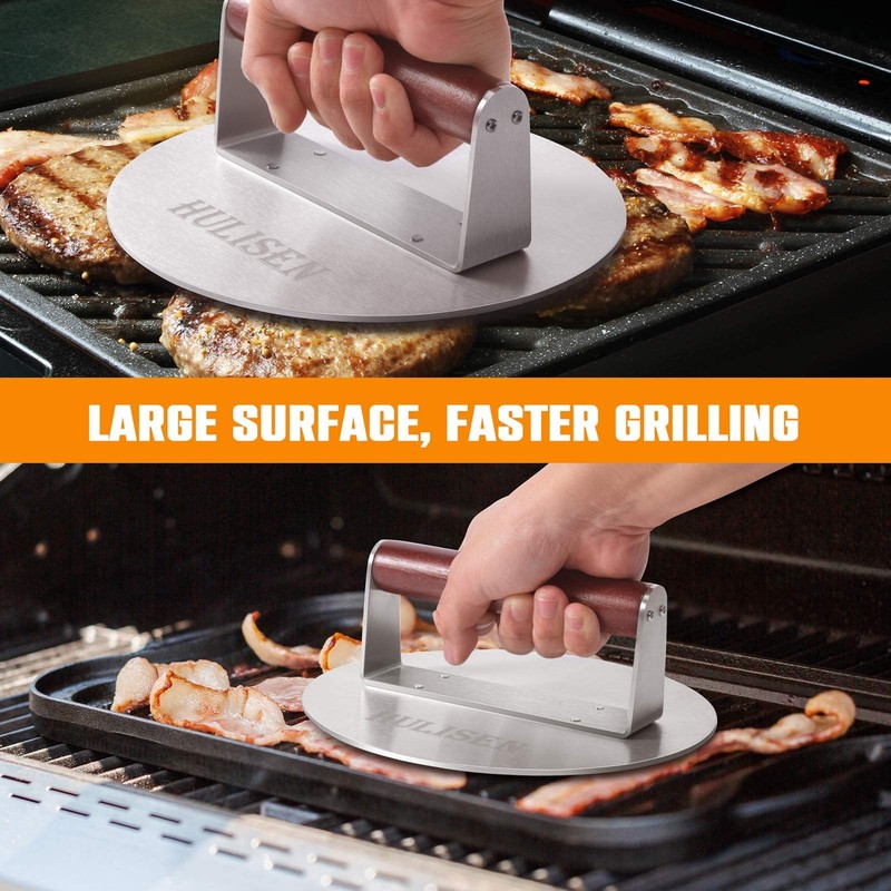 8.5-Inch Burger Press, 2.5 lbs Heavy Duty Bacon & Grill Press, Stainless Stee... gallery
