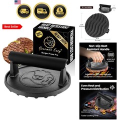 Smash Burger Press for Griddle, 5- , 2 lb Heavy Duty Burger Smasher Tool with…