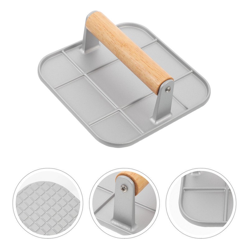 Burger Patty Press Heavy Duty Smashed Press Patty Maker Press with Wood Handle gallery