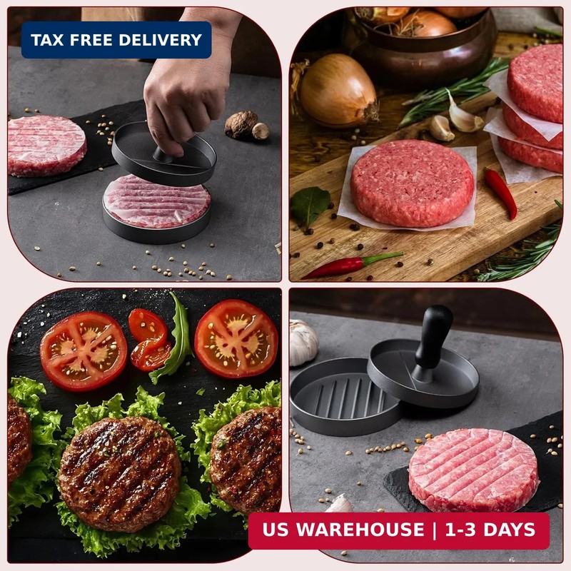 Burger Press 100 Patty Papers Set,4.6 Inch Round Smasher,Non-Stick Hamburger Pat gallery