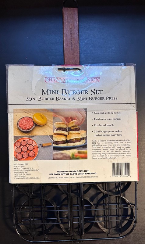 Charcoal Companion Grilled Sliders Mini Burger Set New gallery