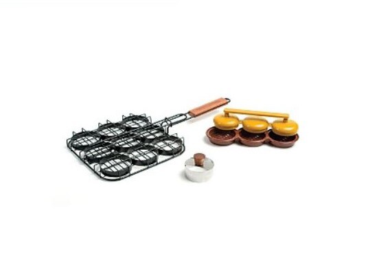 Charcoal Companion Deluxe Mini Burger Set, Grilled Sliders NEW Hamburger Gourmet