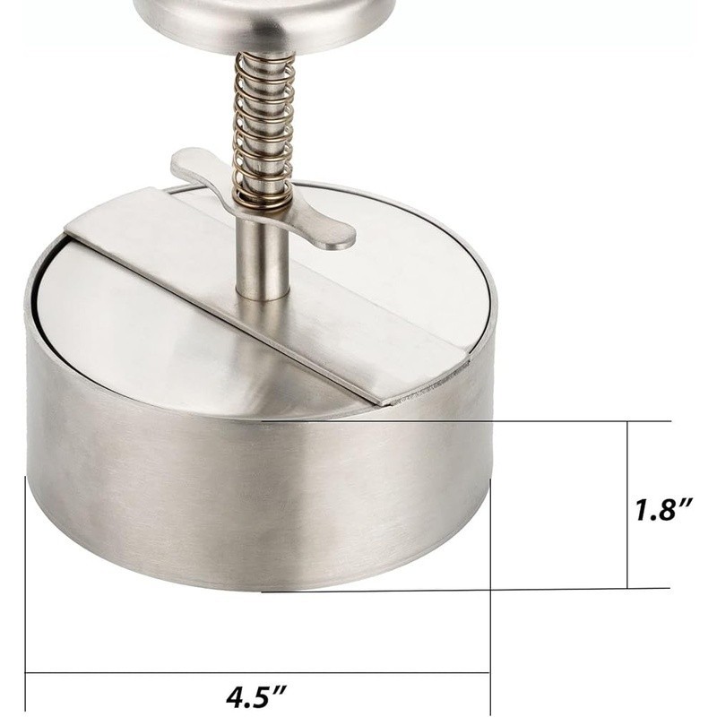 Stainless Steel Burger Patty Press Adjustable Easy Clean Non-Stick Tool New gallery