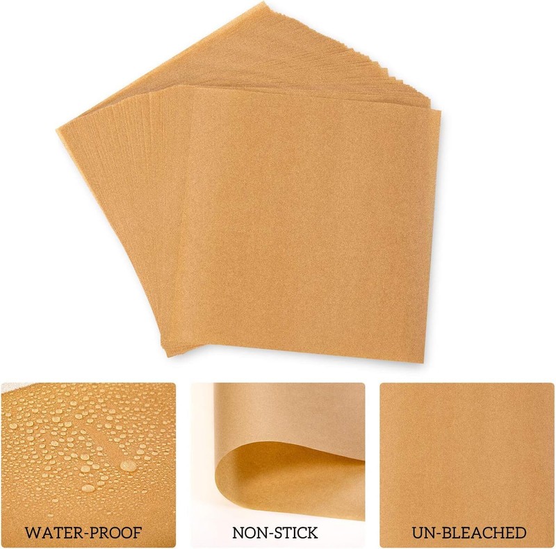 Hiware 200 Count Unbleached Parchment Paper Squares 6" 200 (Pack of 1) gallery