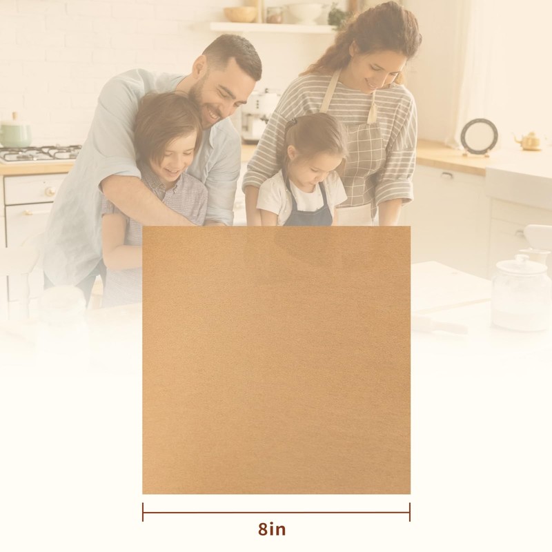 TROUSKAIG 100pcs 8x8 inch Unbleached Parchment Paper 8x8inch-100pcs, Brown gallery
