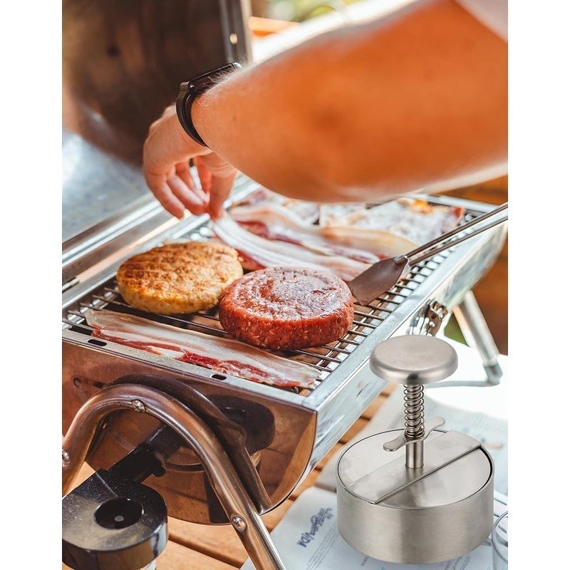 Stainless Steel Burger Patty Press Adjustable Easy Clean Non-Stick Tool New gallery