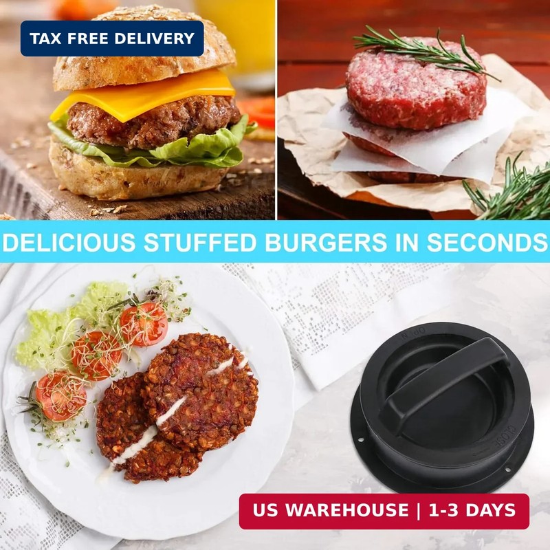 3 in 1 Stuffed Burger Press Patty Maker Rings Molds Kit, Non Stick Stuffer Hambu gallery