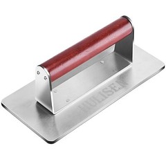 Stainless Steel Bacon Press 9 Inch Large Heavy Duty Burger Press with Wood Ha…