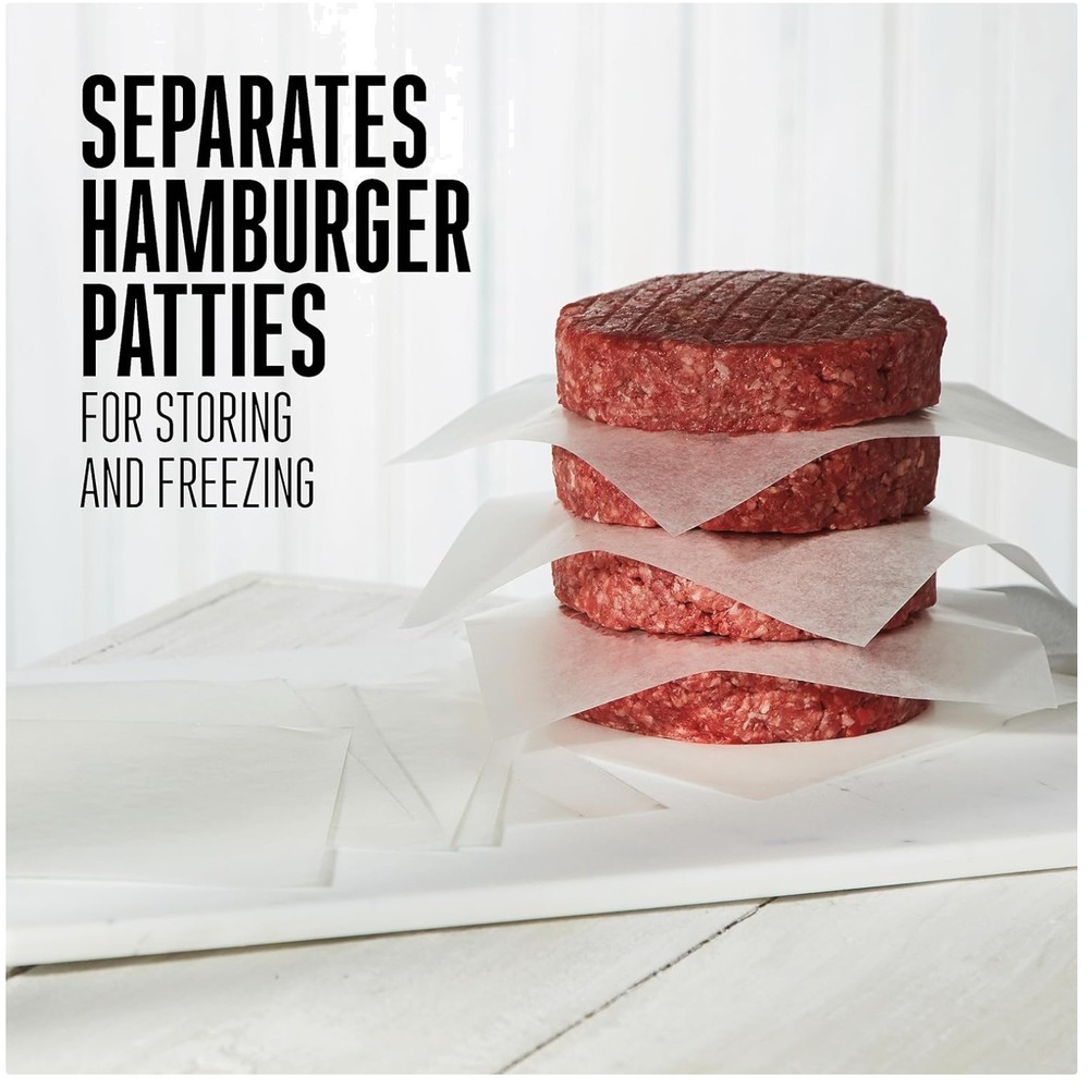 Hamburger Patty Paper, Durable Wax, 5.5" Squares, 1000 Count