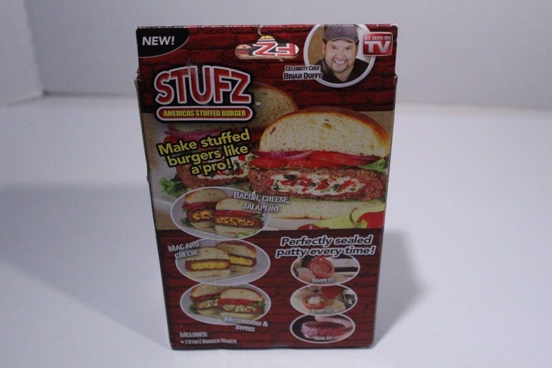 Stufz Americas Stuffed Burger Maker Press As Seen on TV Gift Griller New Sealed gallery