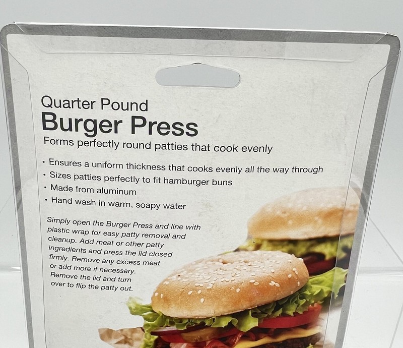 HIC Kitchen Burger Press & Patty Maker Aluminum Makes Quarter-Pound Patties NEW gallery