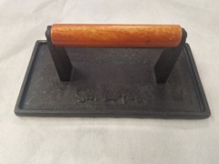 Sur La Table Rectangular Cast Iron Grill Press 9″x 4.5″ w/ Rosewood Handle