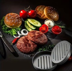 Non-Stick Burger Press Patty Maker Aluminum Hamburger Mold BBQ Tool