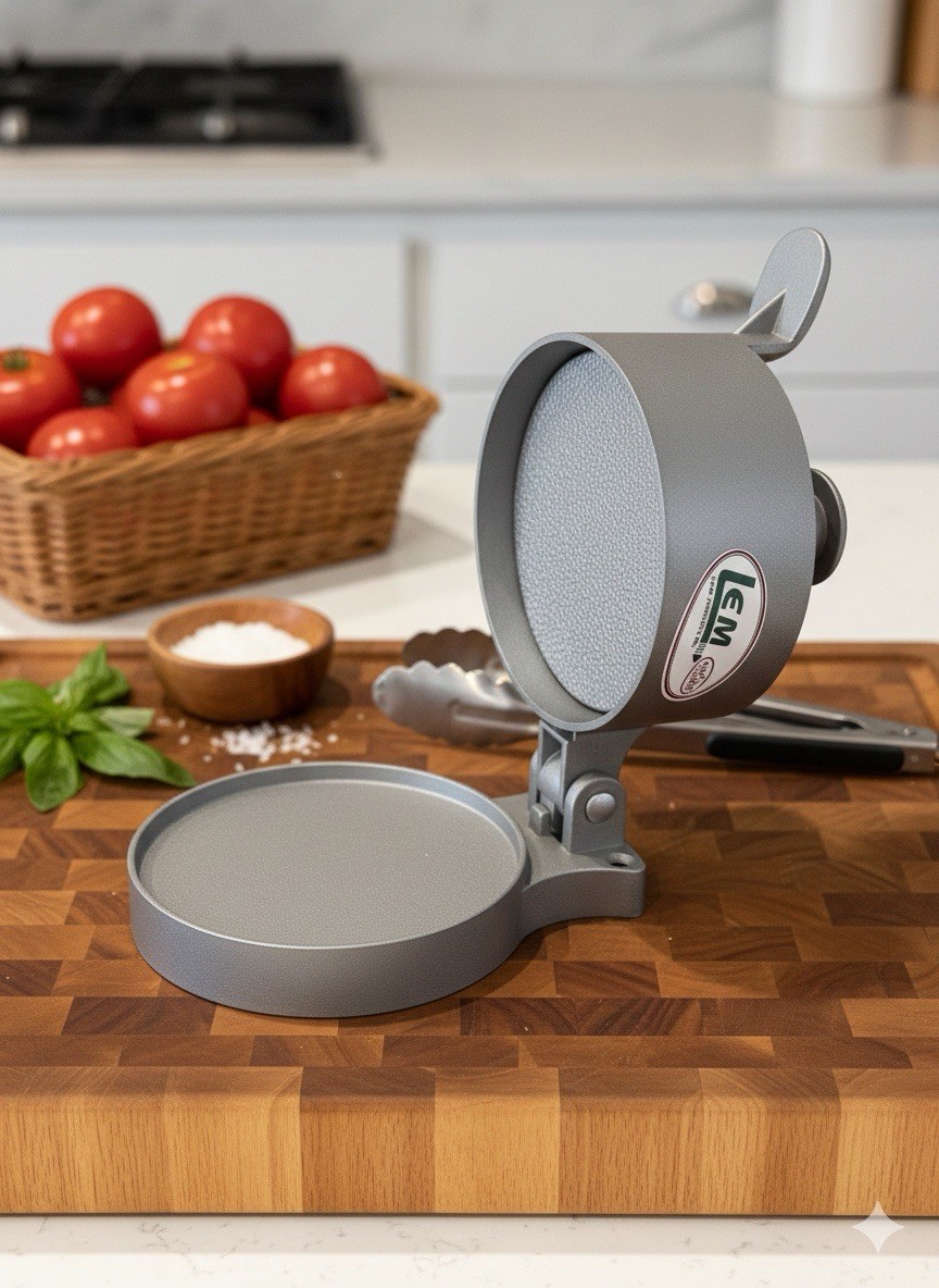 L.E.M. Solid Metal Non-Stick Burger Press for Large Single Patty Ground Meat gallery