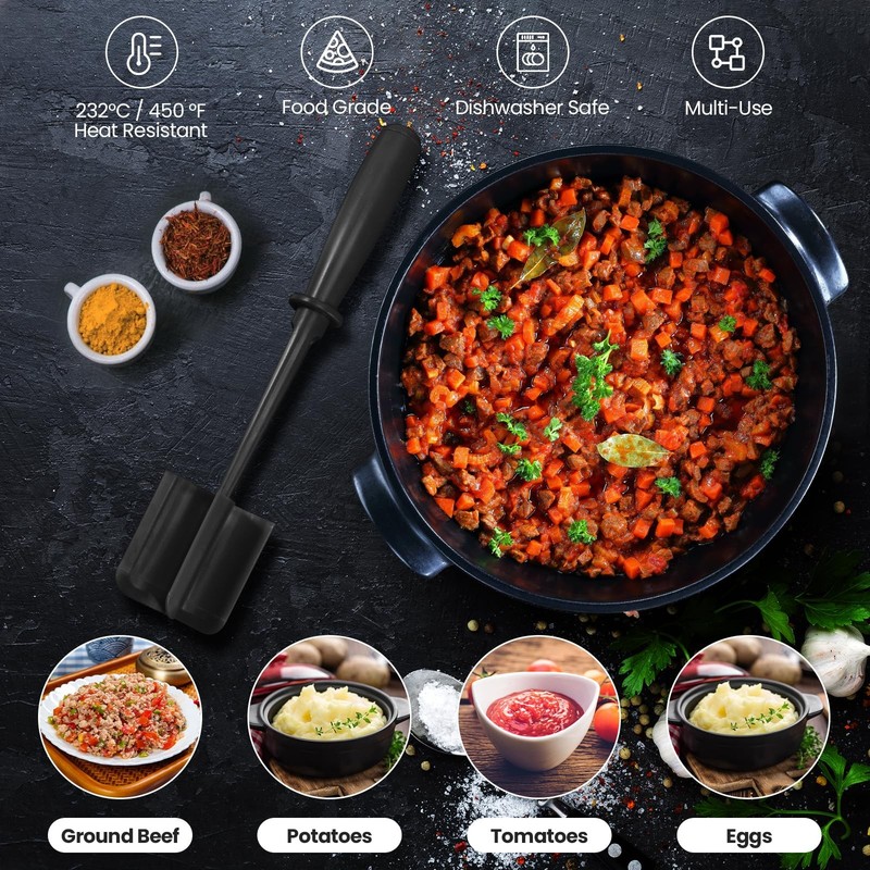 CUNSENR Premium Meat Chopper - 5 Curve Blade Ground Beef Original, Black gallery