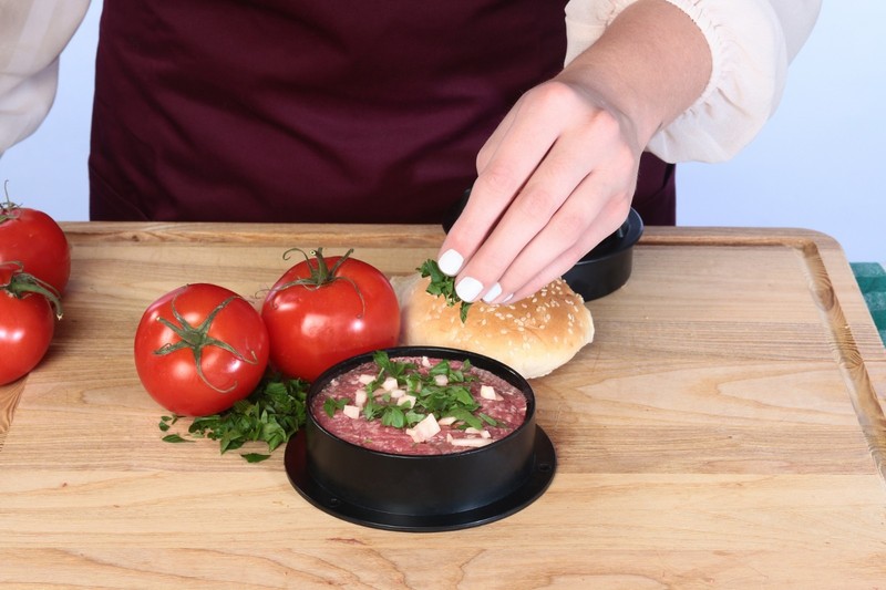Non Stick 3-In-1 Stuffed Burger Press Hamburger Patty Molds Maker Sliders BBQ gallery
