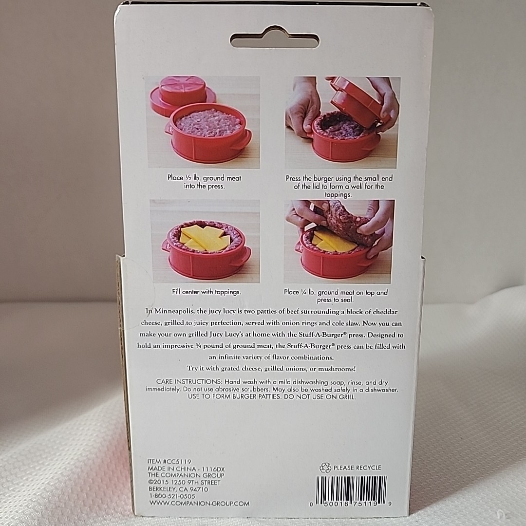 Stuff-A-Burger Press Jucy Lucy Charcoal Companion NEW! Barbecue BBQ Grill gallery