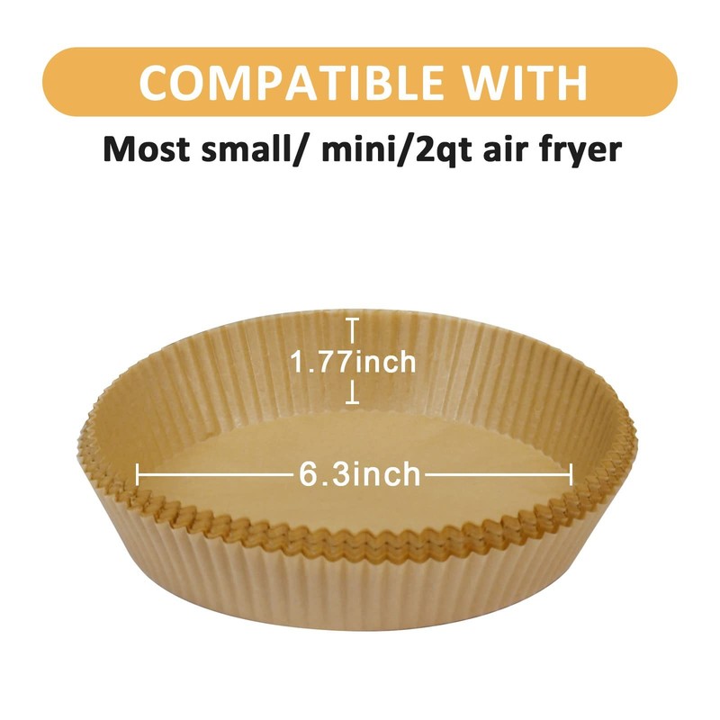 SIUDANGKA Mini Air Fryer Liners for 2qt Fryer, 100 Pcs 100pcs, Wood gallery