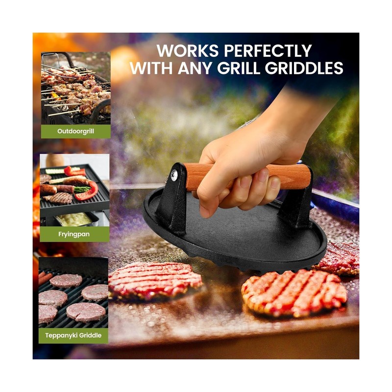 Blackstone Burger Press Set - 7" Round Smash Burger Press & 8"x... FAST USA SHIP gallery