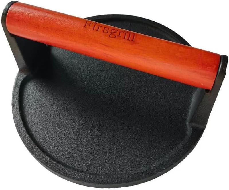 HEAVY DUTY CAST IRON BURGER PATTY PRESS Durable Meat Steak Smash Kitchen Tool gallery