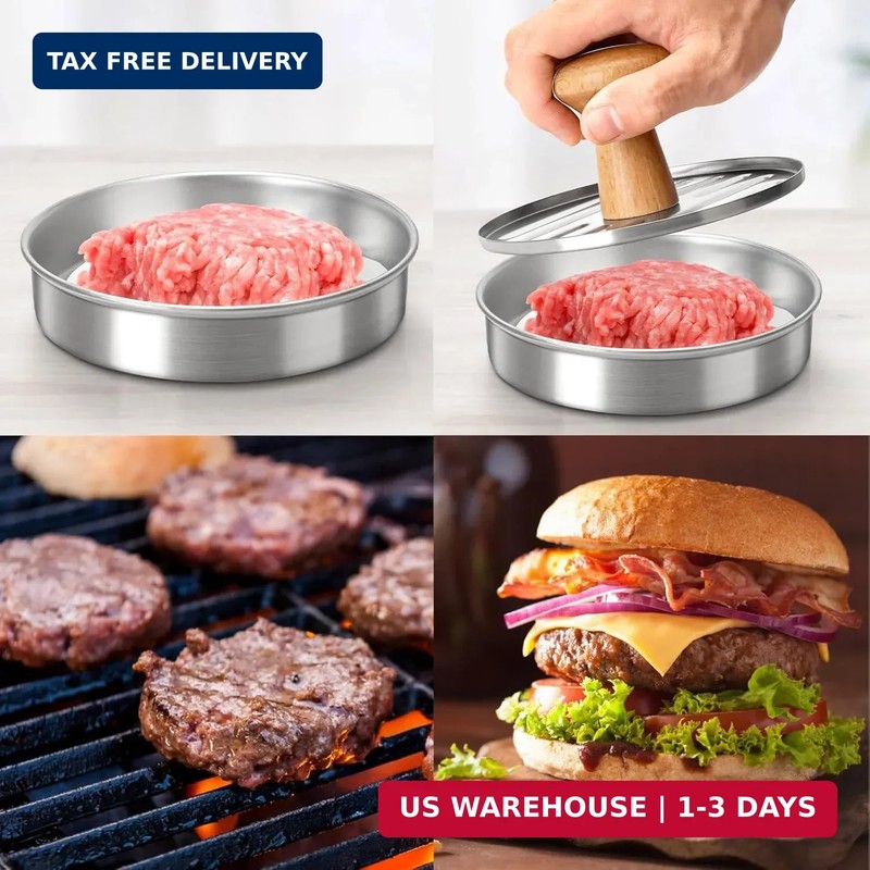 Cook Guy Burger Press 5" Hamburger Press Patty Maker - Non-Stick Hamburger Mold gallery